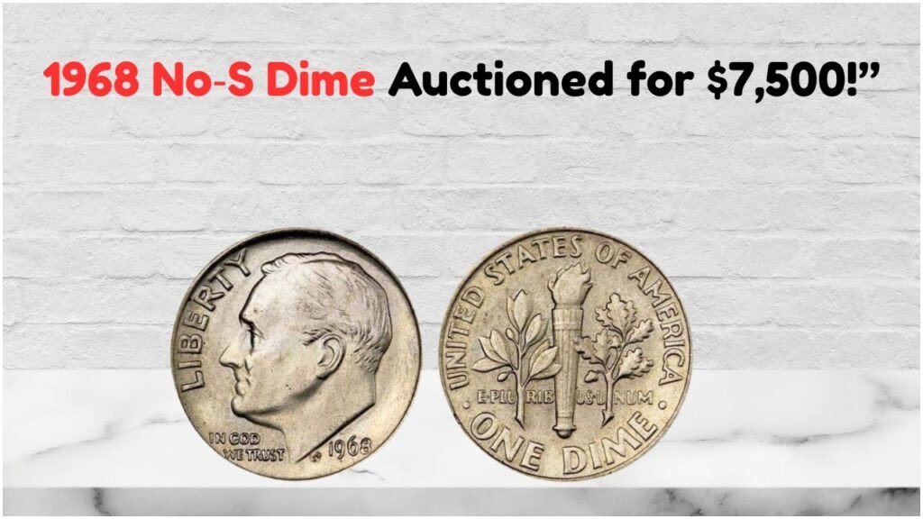 1968 No‑S Mint Mark Roosevelt Dime